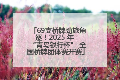 69支桥牌劲旅角逐！2025 年 “青岛银行杯” 全国桥牌团体赛开赛