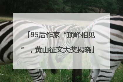 95后作家“顶峰相见”，黄山征文大奖揭晓